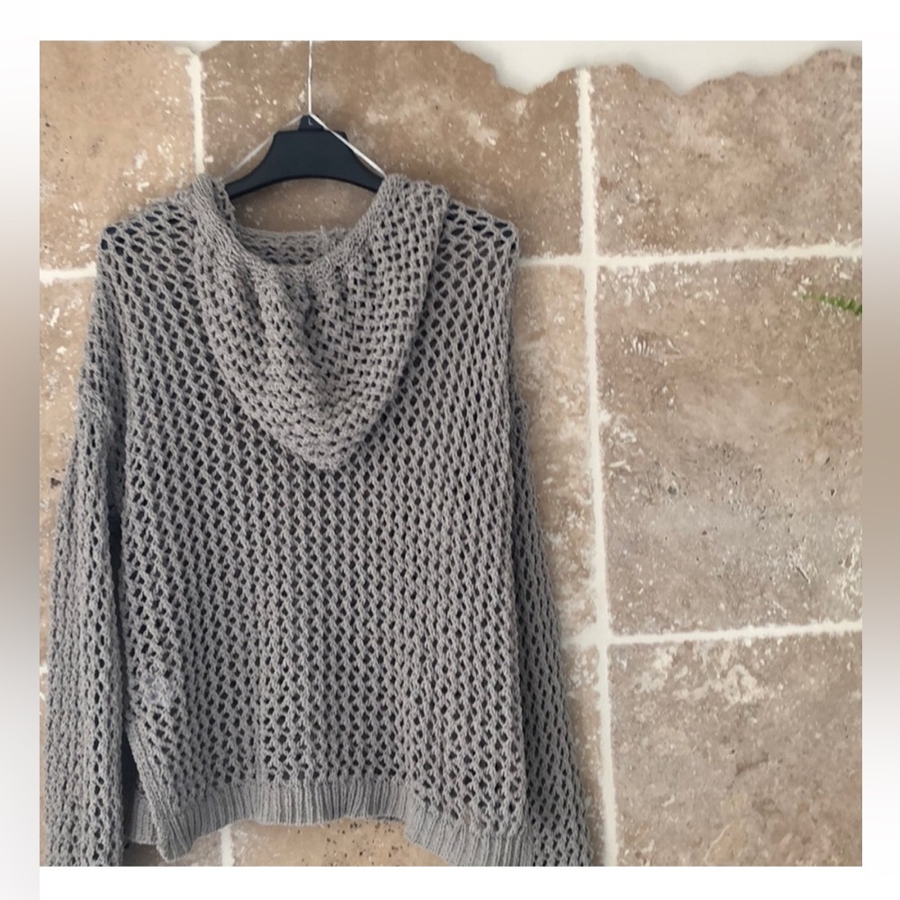 Brand new without tags hooded crochet sweater